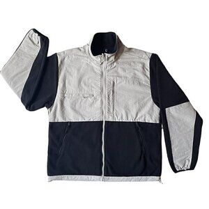 Full Zip Fleece Jacket Black With Gray Khaki Panels Men’s XL Mountain Fog